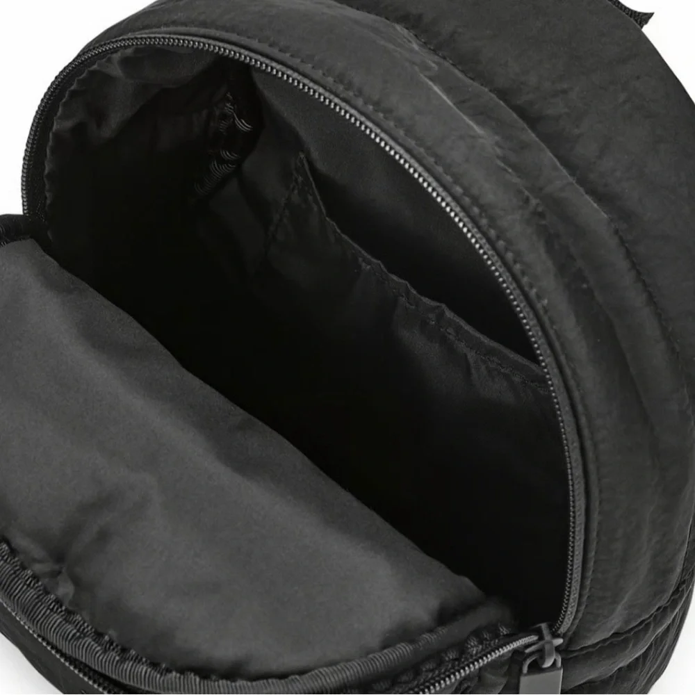 PINK Victoria's Secret Black Quilted‎ Mini Backpack with Striped Straps